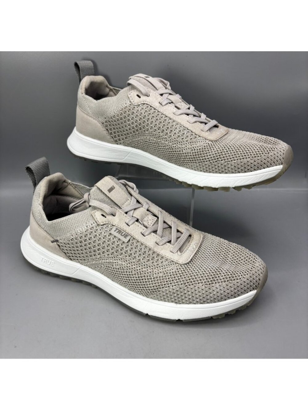 True Linkswear All Day Knit 3 Golf Shoes Men 10 Beige Gray Insoles Not Matching